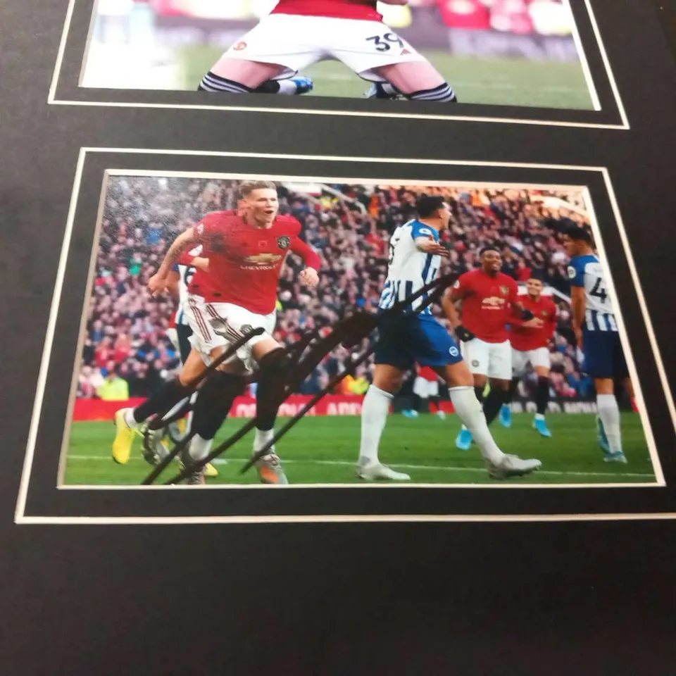 MOUNTED SCOTT MCTOMINAY SIGNED TWO PHOTO COLLAGE