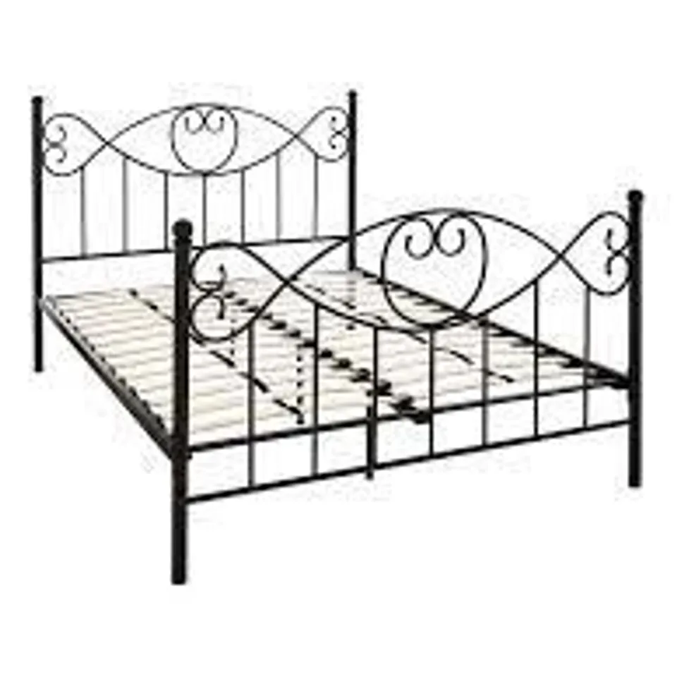 BOXED GRADE 1 JULIETTE BLACK KING BED FRAME (2 BOXES)