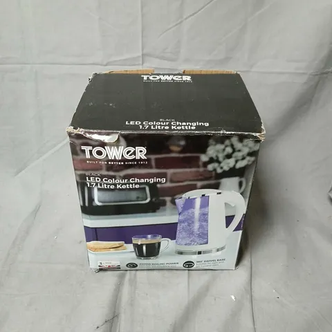 TOWER BLACK LED COLOUR CHANGING 1.7 LITRE KETTLE – BOXED