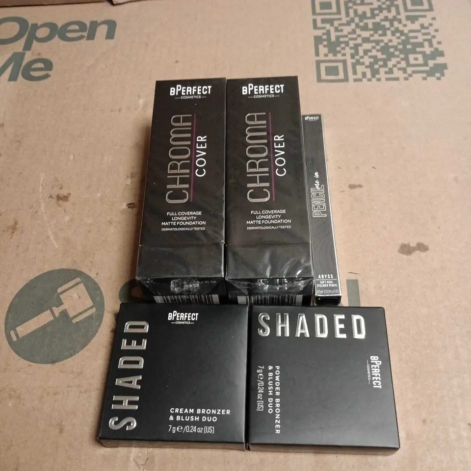 5 X ASSORTED BPERFECT COSMETIC ITEMS TO INCLUDE MATTE FOUNDATION, ABYSS SOFT KOHL EYELINER PENCIL ETC