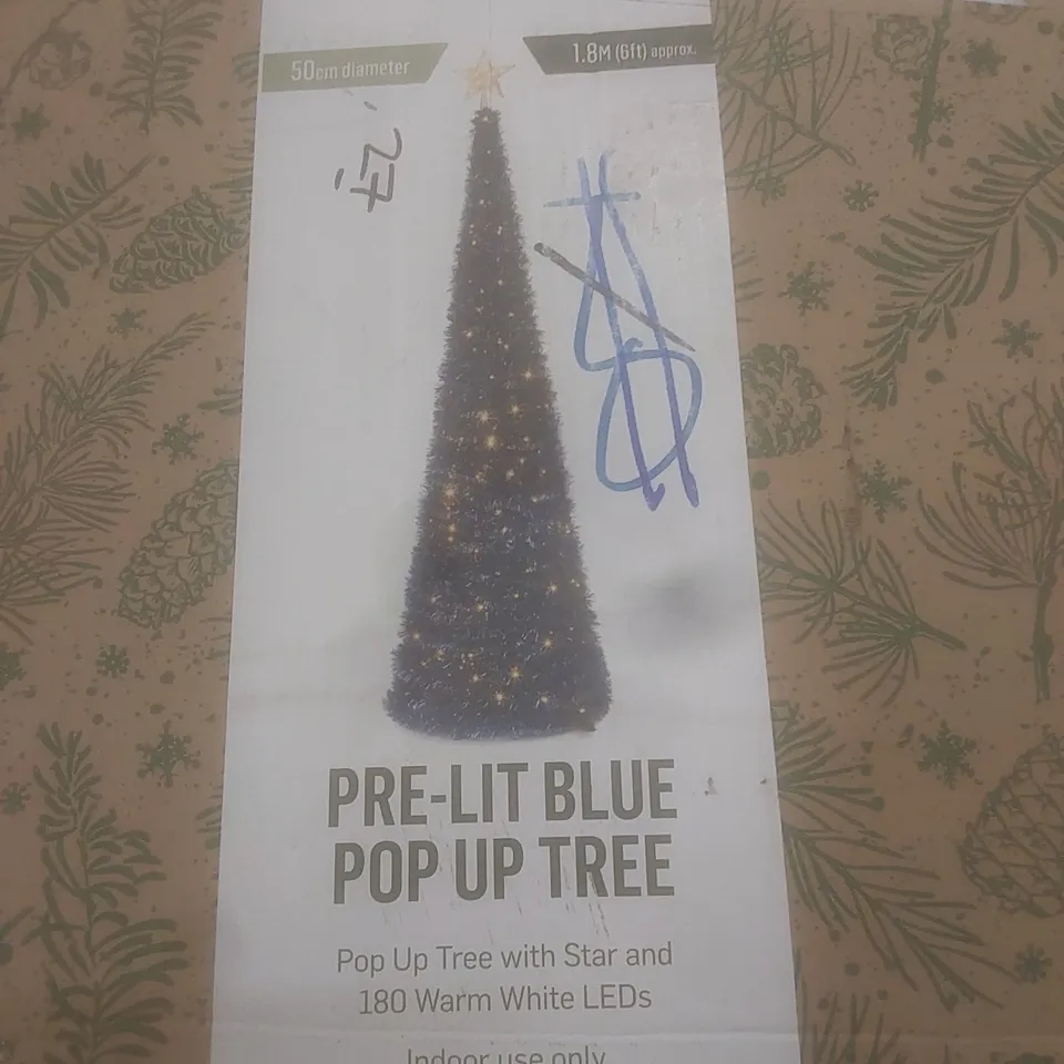 BOXED THE TREE COMPANY 6FT PRE-LIT POP UP TREE