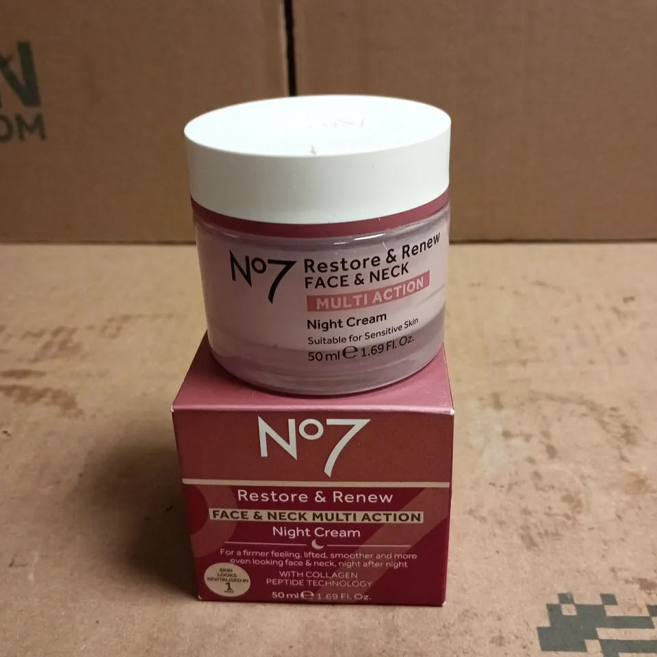 NO7 RESTORE AND RENEW FACE AND NECK MULTI ACTION NIGHT CREAM 50ML