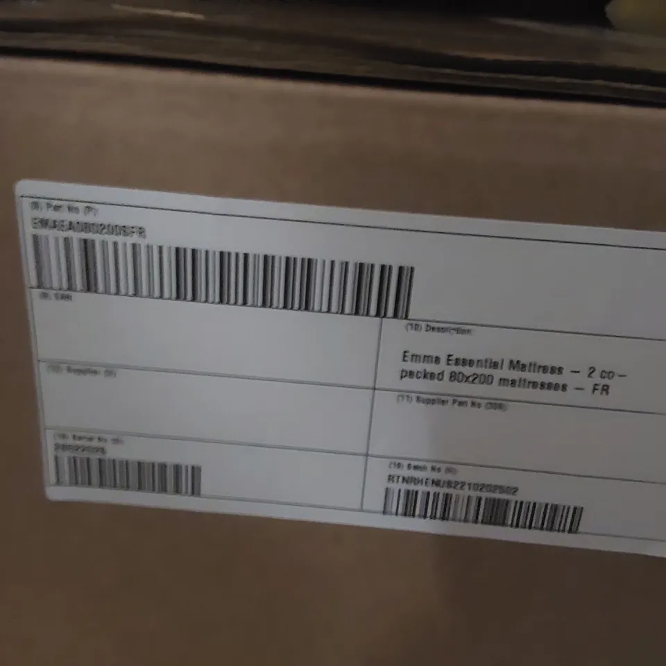 BRAND NEW BOXED EMMA ESSENTIAL MATTRESS - 2 CO-PACKED 80X200 MATTRESSES 