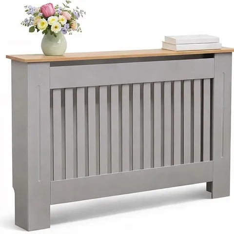 OYPLA MEDIUM GREY WOODEN SLATTED GRILL RADIATOR COVER MDF CABINET