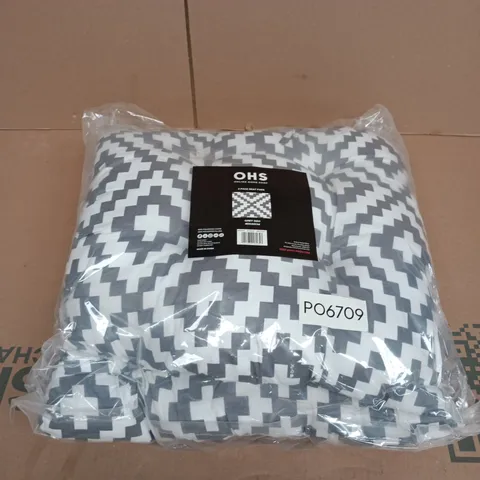 ONLINE HOME SHOP 2 PACK SEAT PADS GREY GEO 40 X 40CM