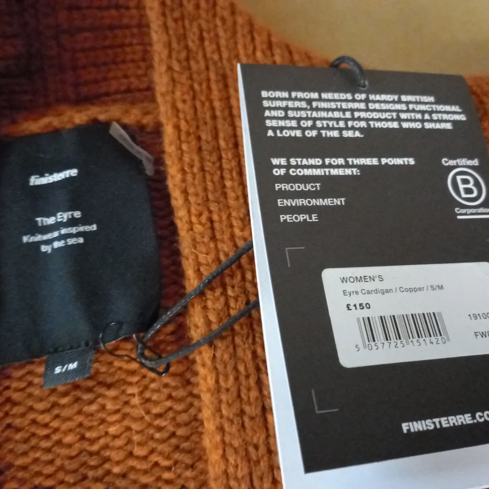 FINISTERRE WOMENS EYRE CARDIGAN IN COPPER - S/M