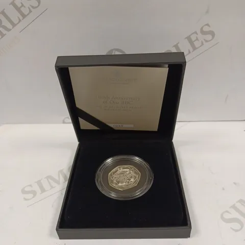 THE ROYAL MINT 100TH ANNIVERSARY OF OUR BBC 2022 UK 50P SILVER PROOF PIEDFORT COIN