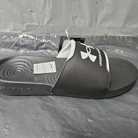 UNBOXED PAIR OF UNDER ARMOUR SLIDES IN BLACK - UK 9