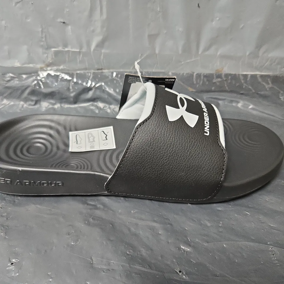 UNBOXED PAIR OF UNDER ARMOUR SLIDES IN BLACK - UK 9