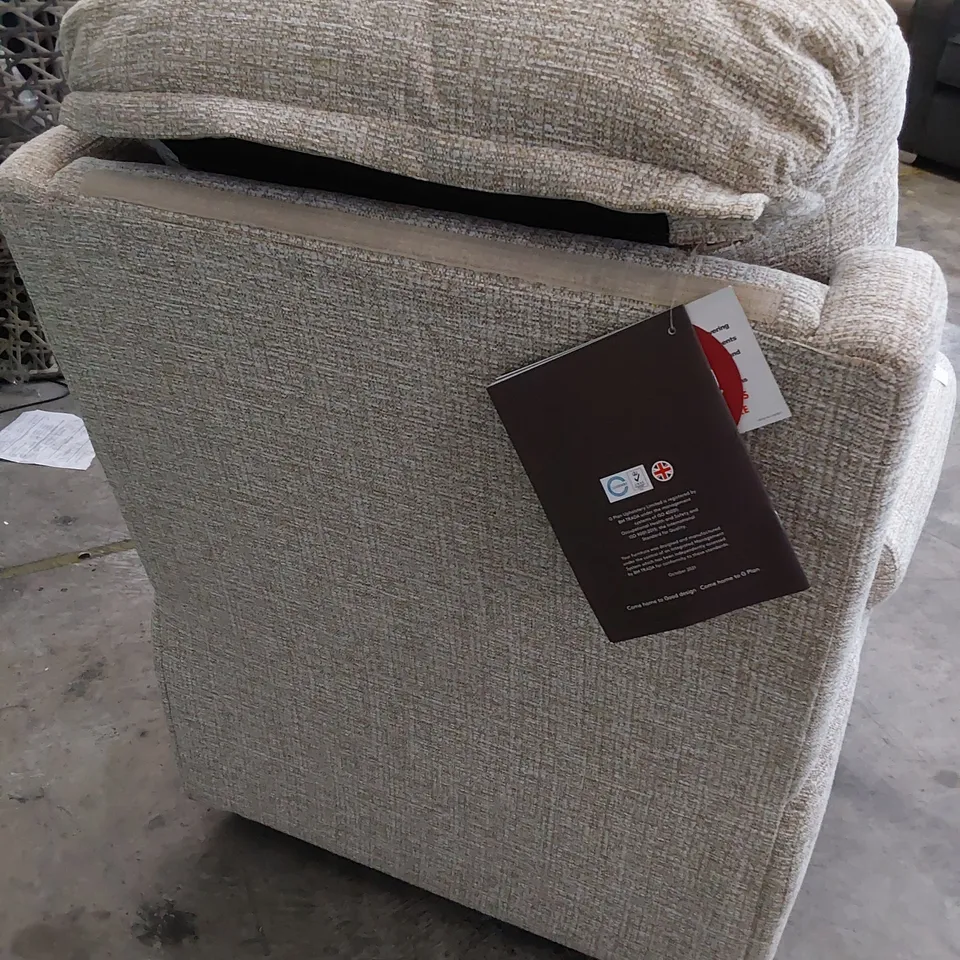 QUALITY BRITISH DESIGNER G PLAN NEWMARKET EASY CHAIR LOOM CLAY FABRIC 