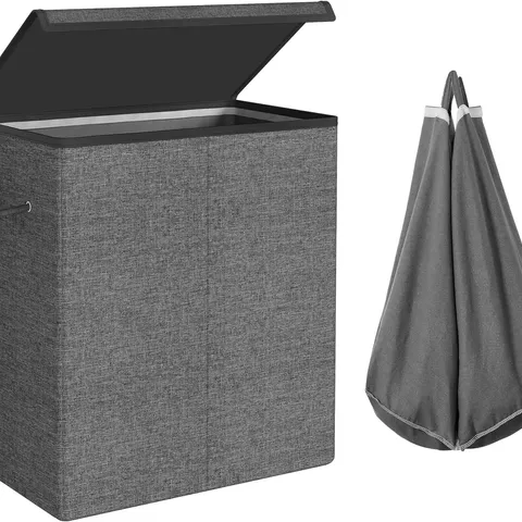 BOXED SONGMICS LAUNDRY BASKET, 142L, 2 COMPARTMENTS