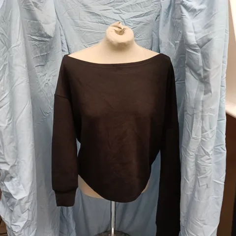 STRADIVARIUS BLACK KNIT TOP, SIZE L (EU L / US L)