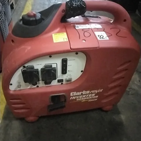 CLARKE IG2200A 2.2KW PETROL INVERTER GENERATOR 