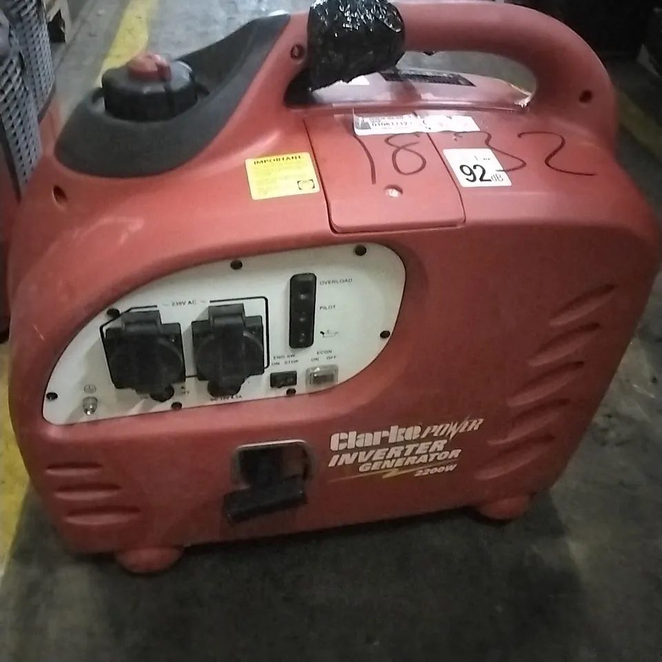 CLARKE IG2200A 2.2KW PETROL INVERTER GENERATOR 
