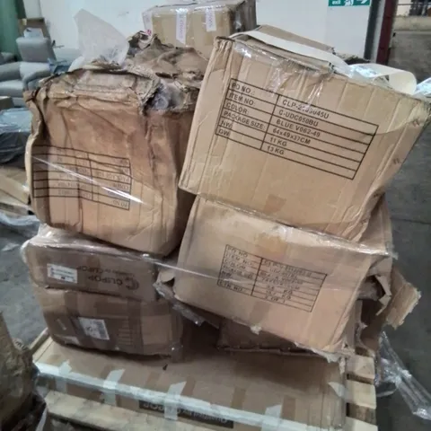 PALLET CONTAINING VARIOUS INCOMPLETE BOXED FURNITURE PARTS AND OTHER HOUSEHOLD ITEMS ETC.