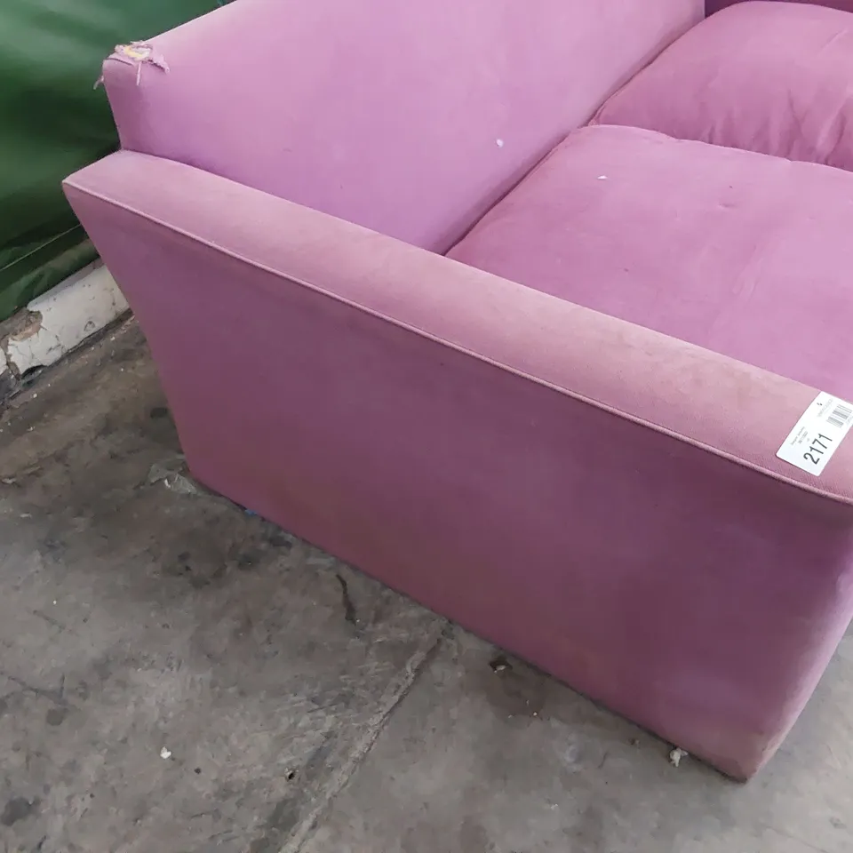 QUALITY BRITISH DESIGNER LOUNGE Co. THREE SEATER SOFA PINK PLUSH FABRIC 