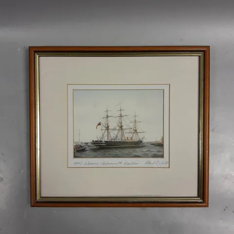FRAMED HMS WARRIOR PORTSMOUTH HARBOUR PRINT