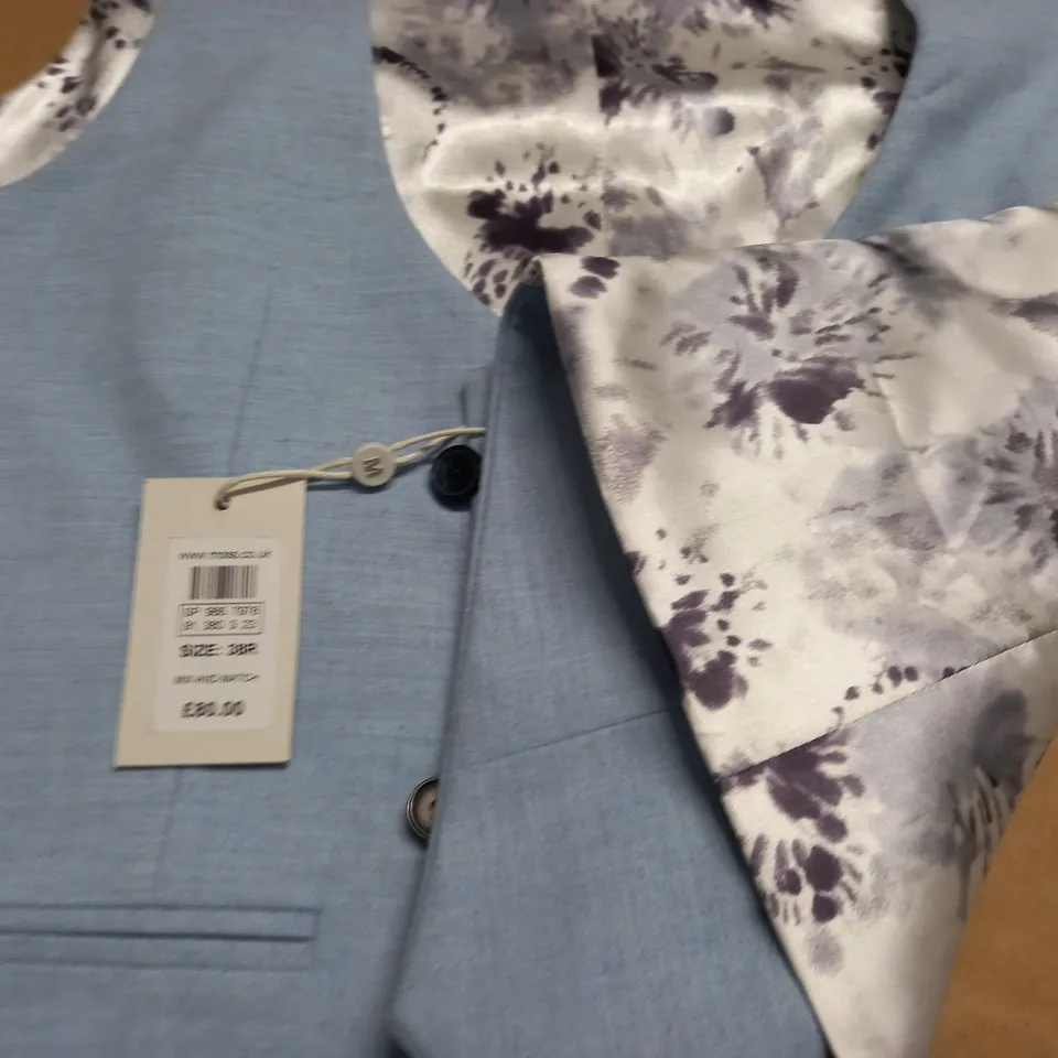 MOSS SLIM FIT BLUE WAIST COAT - 38 R