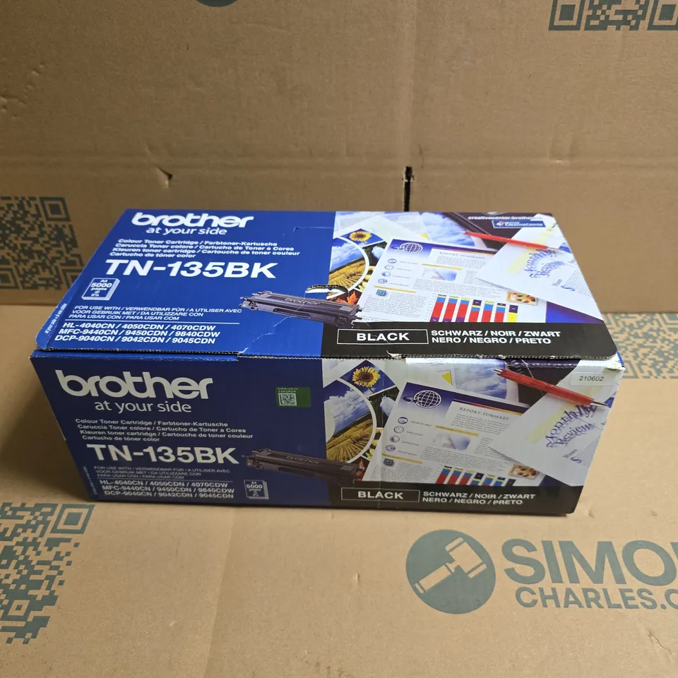 4 X BOXED BROTHER TN-135BK TONER CARTRIDGES - BLACK 