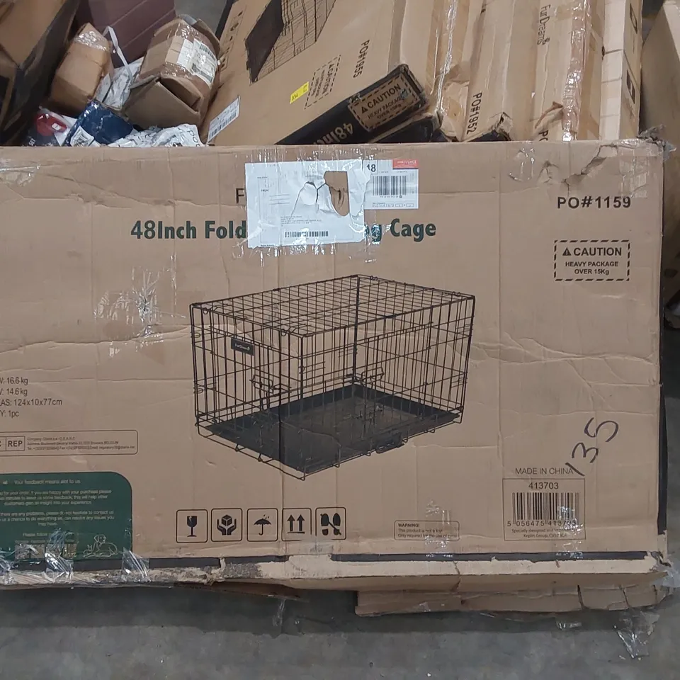 BOXED FURDREAMS 48INCH FOLDABLE METAL DOG CAGE