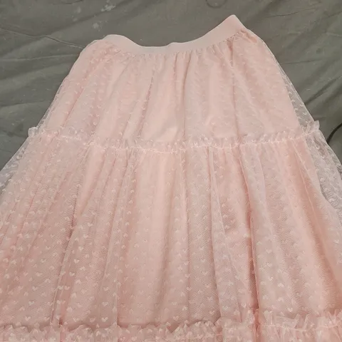 BODEN LADIES LONG SKIRT PINK WITH LACE OVERLAY SIZE 12