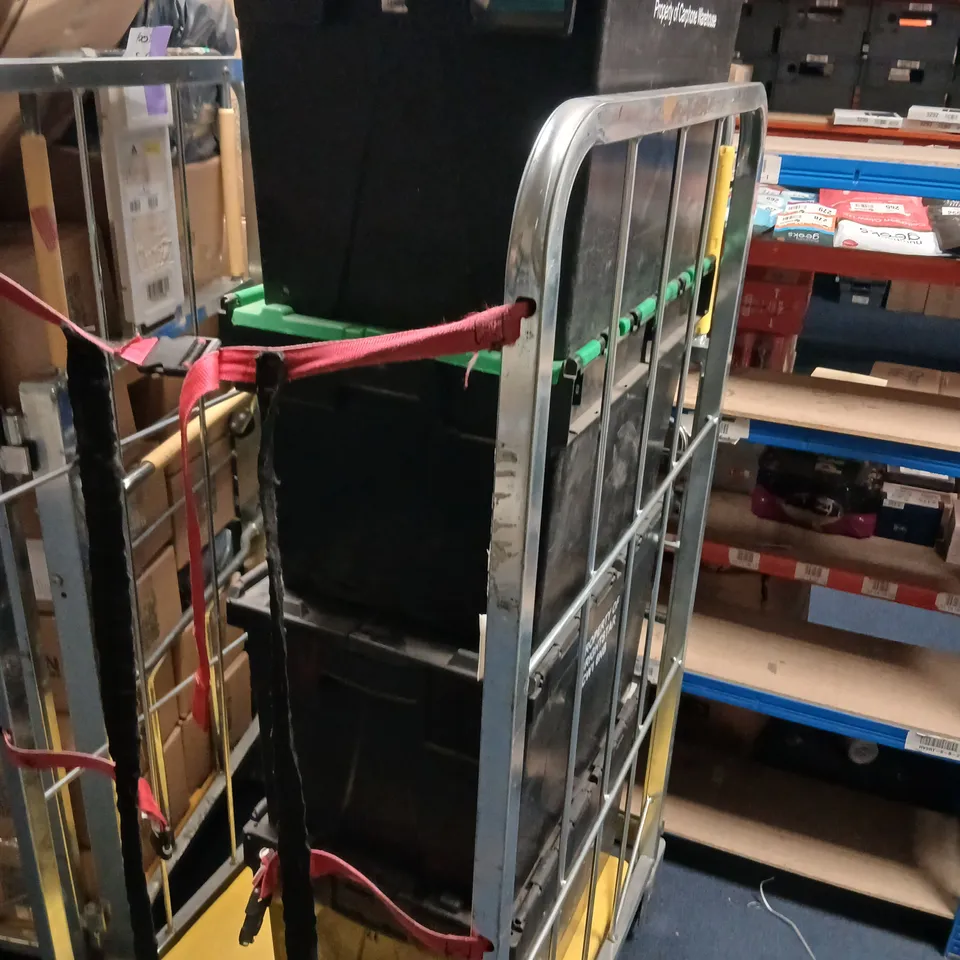 FOUR PLASTIC STORAGE TUBS