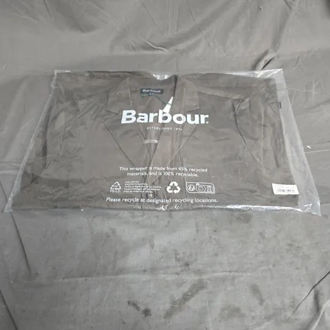 BARBOUR BAYVIEW HERRINGBONE OVERSHIRT IN UNIFORM GREEN SIZE XL