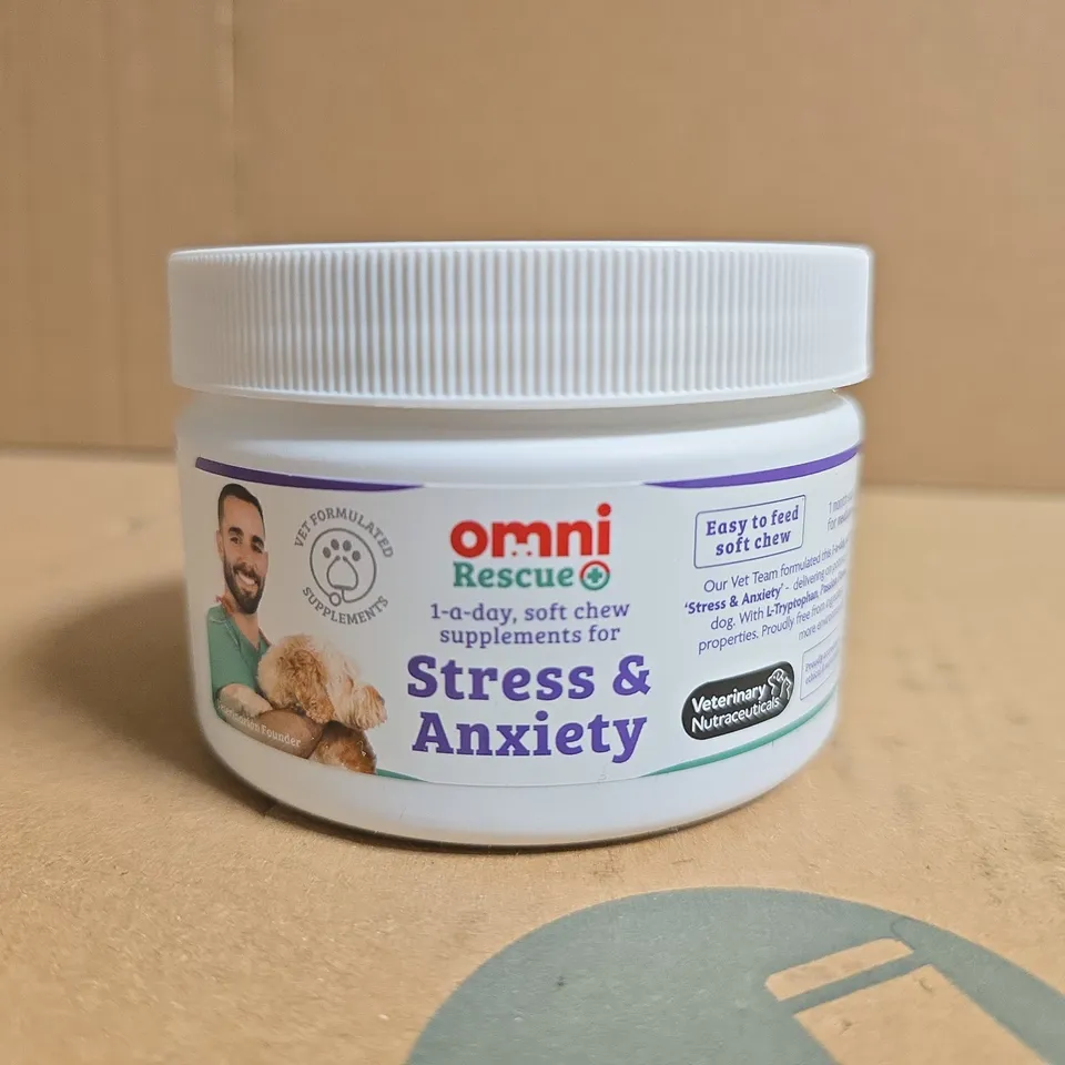 OMNI RESCUE STRESS & ANXIETY – 1-A-DAY DOG CHEW SUPPLEMENTS