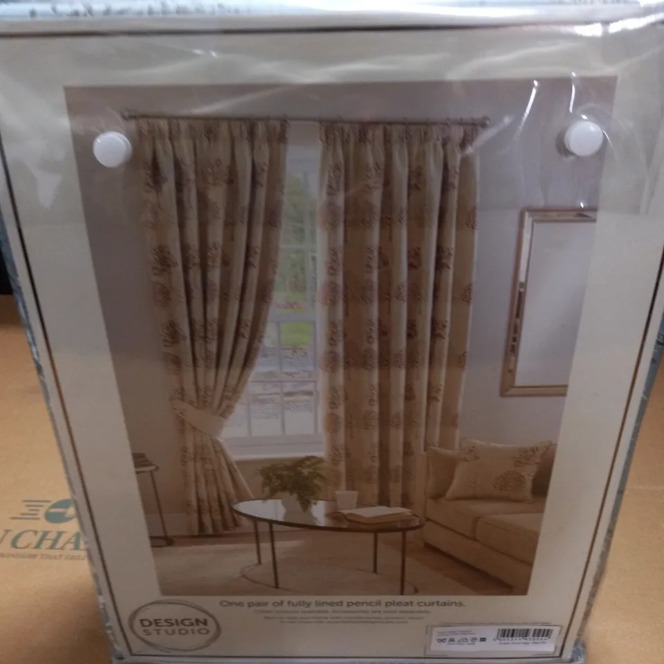 DESIGN STUDIO ONE PAIR OF FULLY LINED CURTAINS - 168X183CM