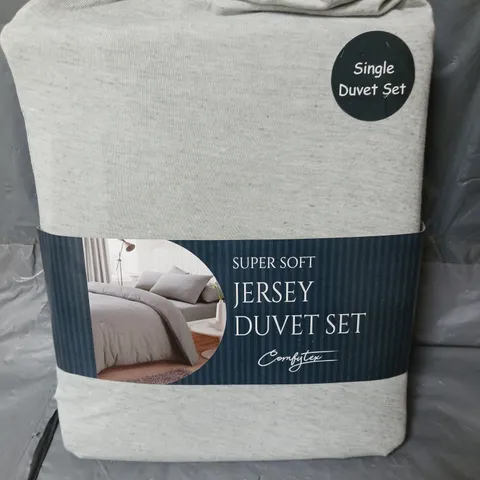 SUPER SOFT JERSEY DUVET SET IN GREY - SINGLE