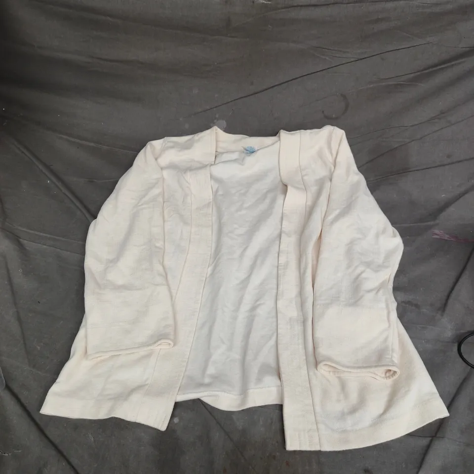 WEEKENDER CREAM OPEN-FRONT CARDIGAN/JACKET – MADE IN CANADA – UK MEDIUM (M/M)