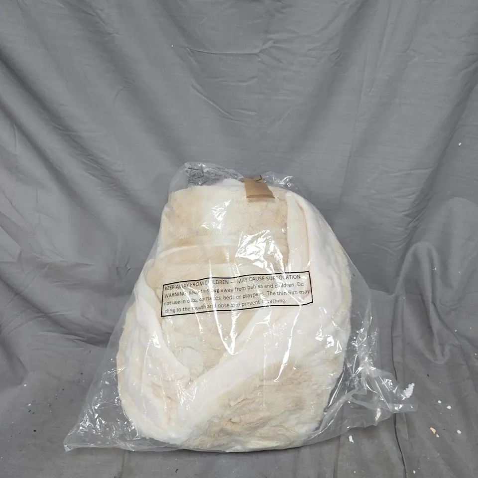 COZEE HOME LUXURY RUCHED FAUX FUR AND VELVETSOFT HEATED THROW