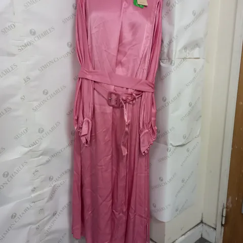 GHOST DELIA DRESS IN PINK - LARGE