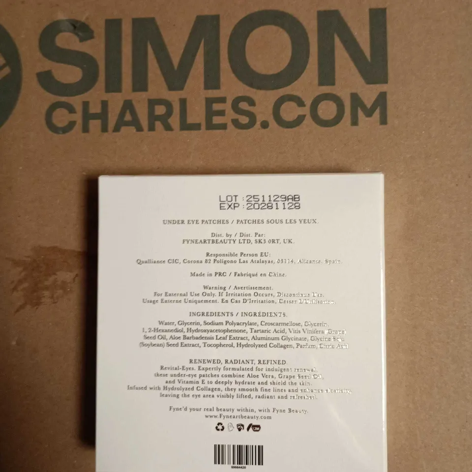 FYNE BEAUTY REVITAL-EYES UNDER EYE PATCHES – BOXED