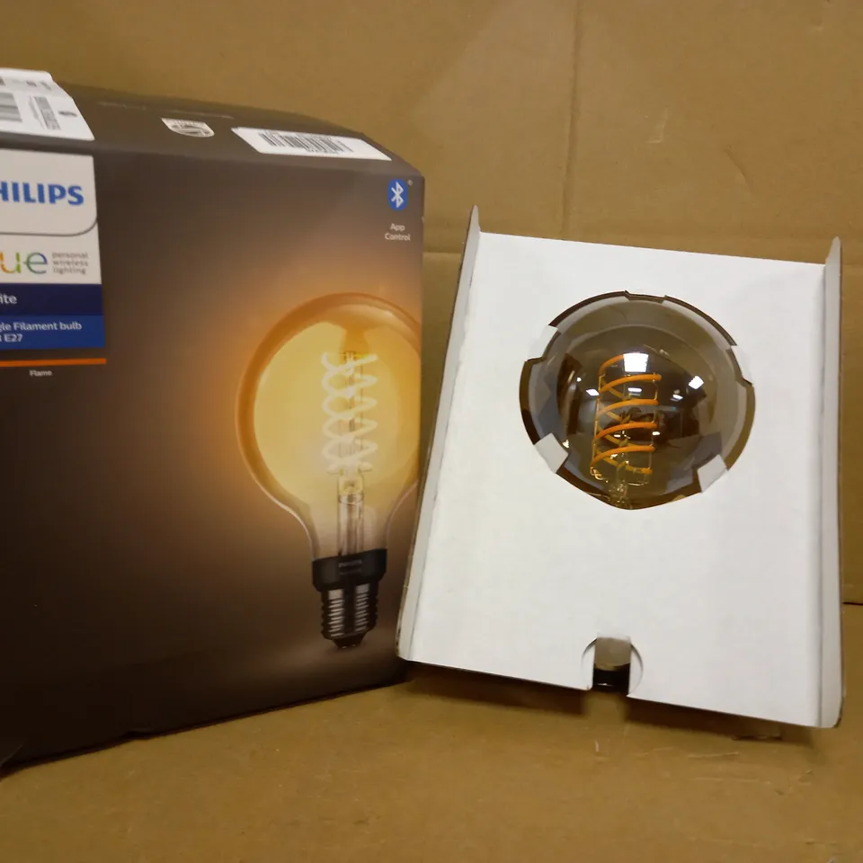 1 X PHILIPS HUE WHITE SINGLE FILAMENT BULB G93 E27