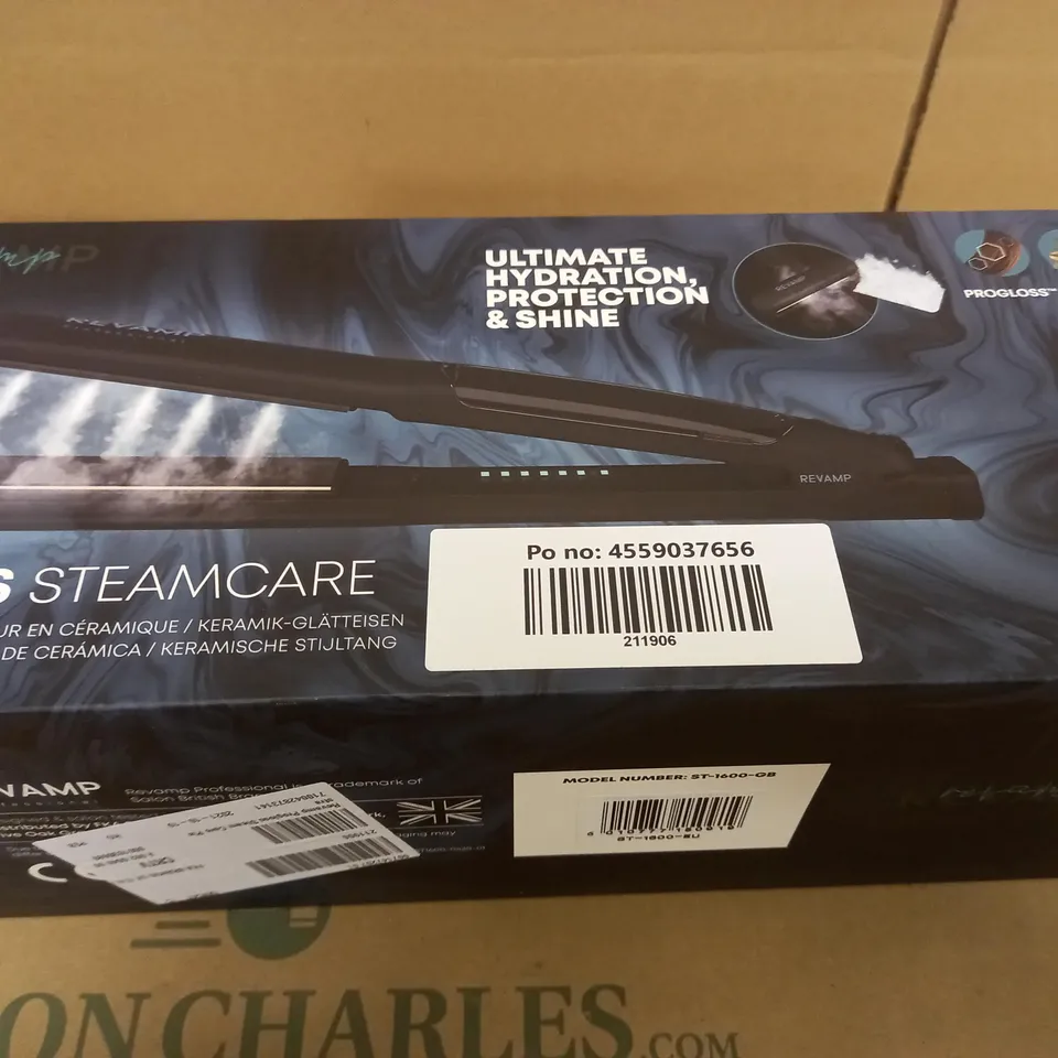 BOXED REVAMP PROGLOSS STEAMCARE CERAMIC STRAIGHTENER 