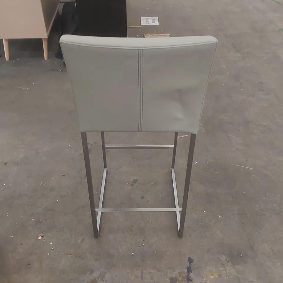 DANETTI MONTI LIGHT GREY LEATHER BAR STOOL