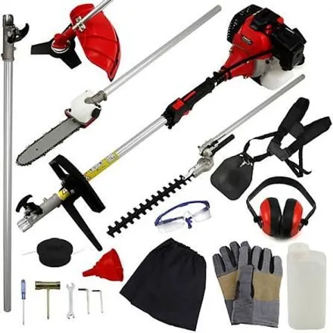 BOXED T-MECH 5 IN 1 MULTI TOOL HEDGE TRIMMER, CHAINSAW, BRUSH CUTTER, GRASS CUTTER