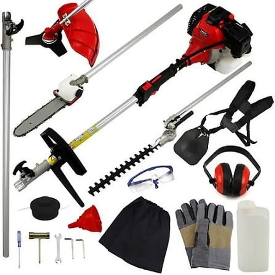 BOXED T-MECH 5 IN 1 MULTI TOOL HEDGE TRIMMER, CHAINSAW, BRUSH CUTTER, GRASS CUTTER