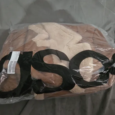 TOPSHOP FAUX LEATHER SHEARLING LONG AVIATOR COAT – TAN, SIZE S