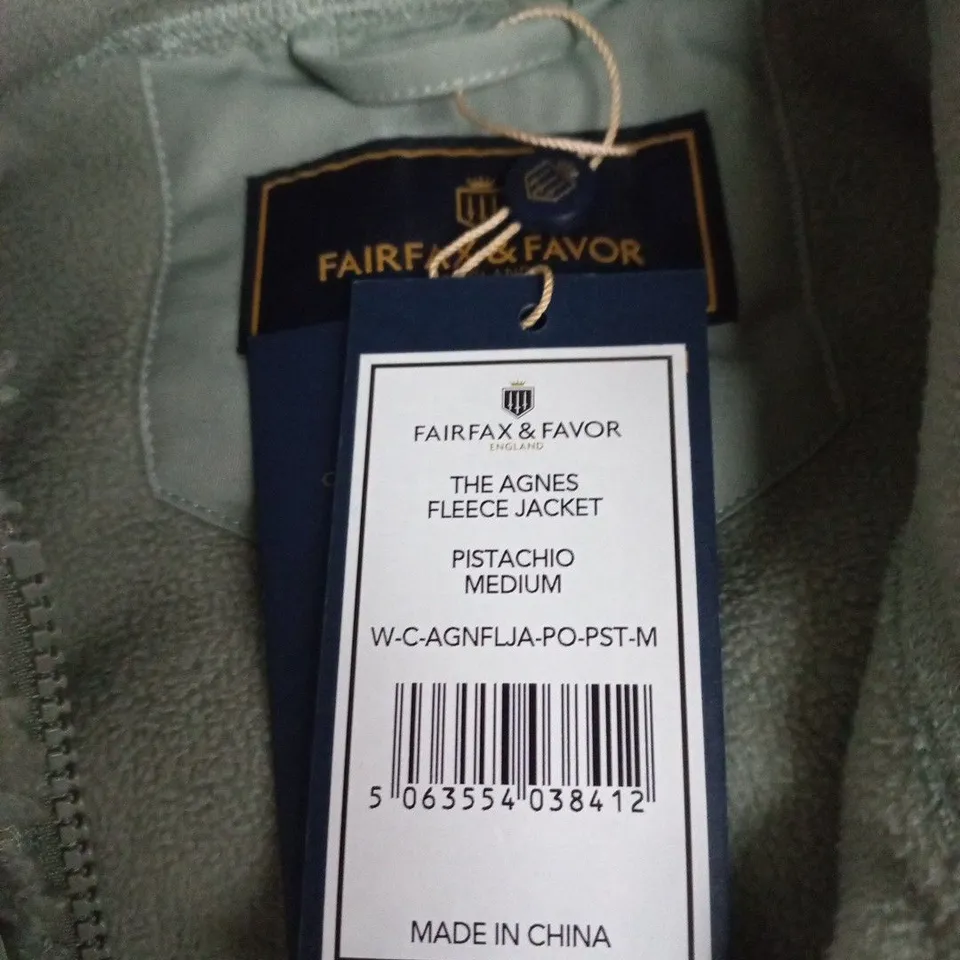 FAIRFAX & FAVOR THE AGNES FLEECE JACKET – PISTACHIO, MEDIUM