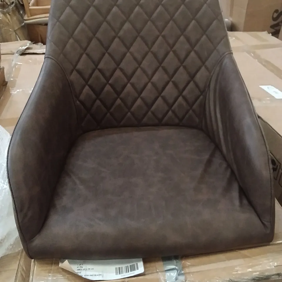 BOXED SET OF 2 FAUX LEATHER DINING CHAIRS