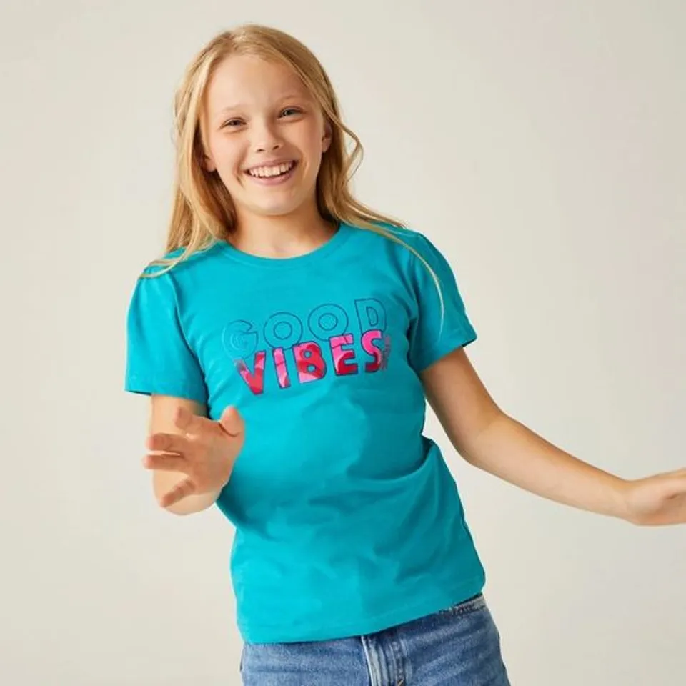 REGATTA KIDS BOSLEY VII SHORT SLEEVE TAHOE BLUE T-SHIRT 13 YEARS