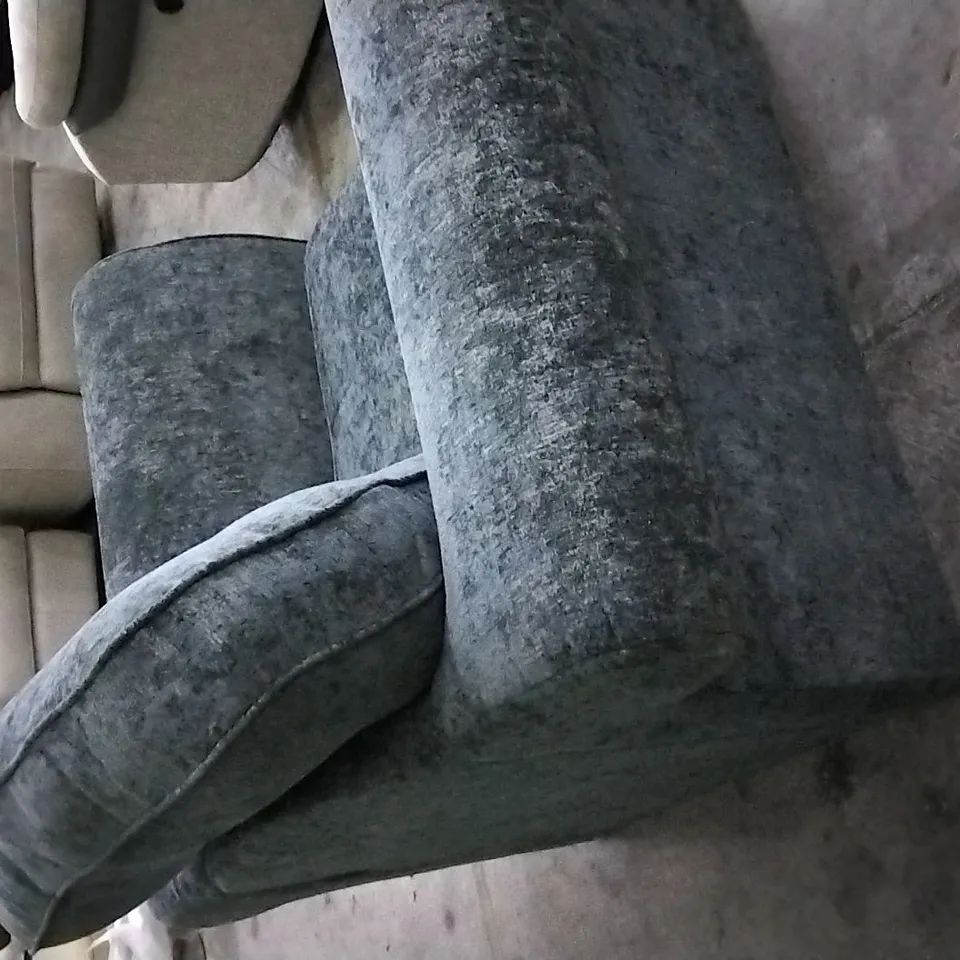 QUALITY DESIGNER DARK GREY PLUSH FABRIC ARMCHAIR