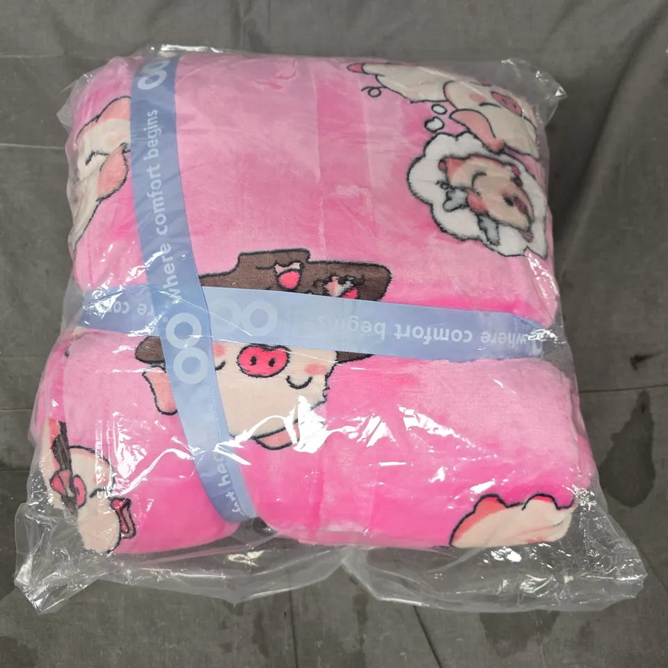 SEALED OODIE OVERSIZED HOODED BLANKET - PINK PIGS