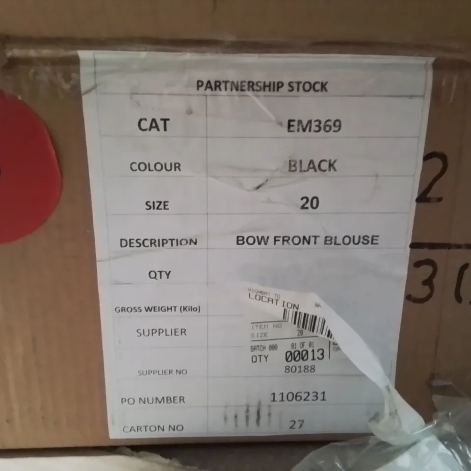 BOXED BRAND NEW APPROXIMATELY 12 SIMPLY BE BOW FRONT BLOUSE BLACK SIZE 20