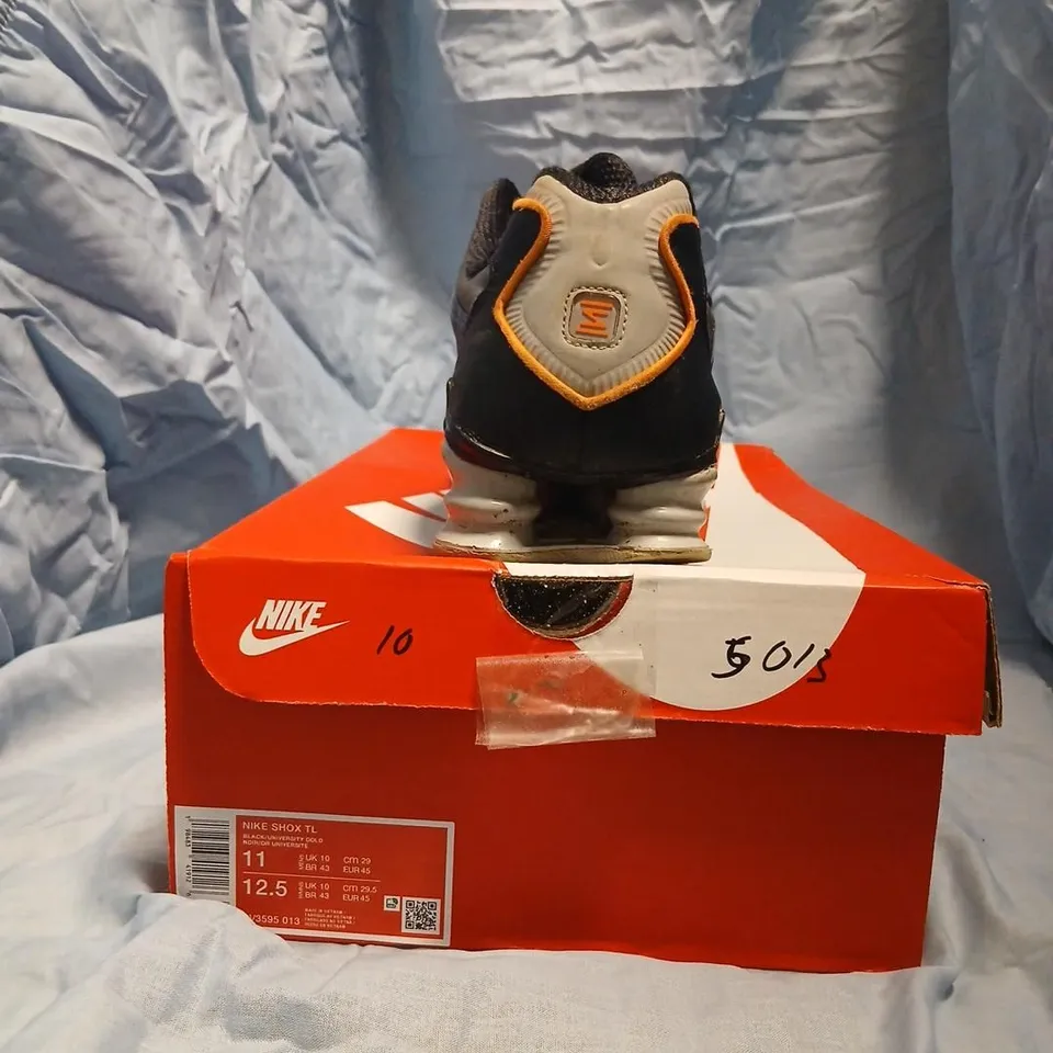 NIKE SHOX TL SNEAKERS – GREY/ORANGE, UK SIZE 11