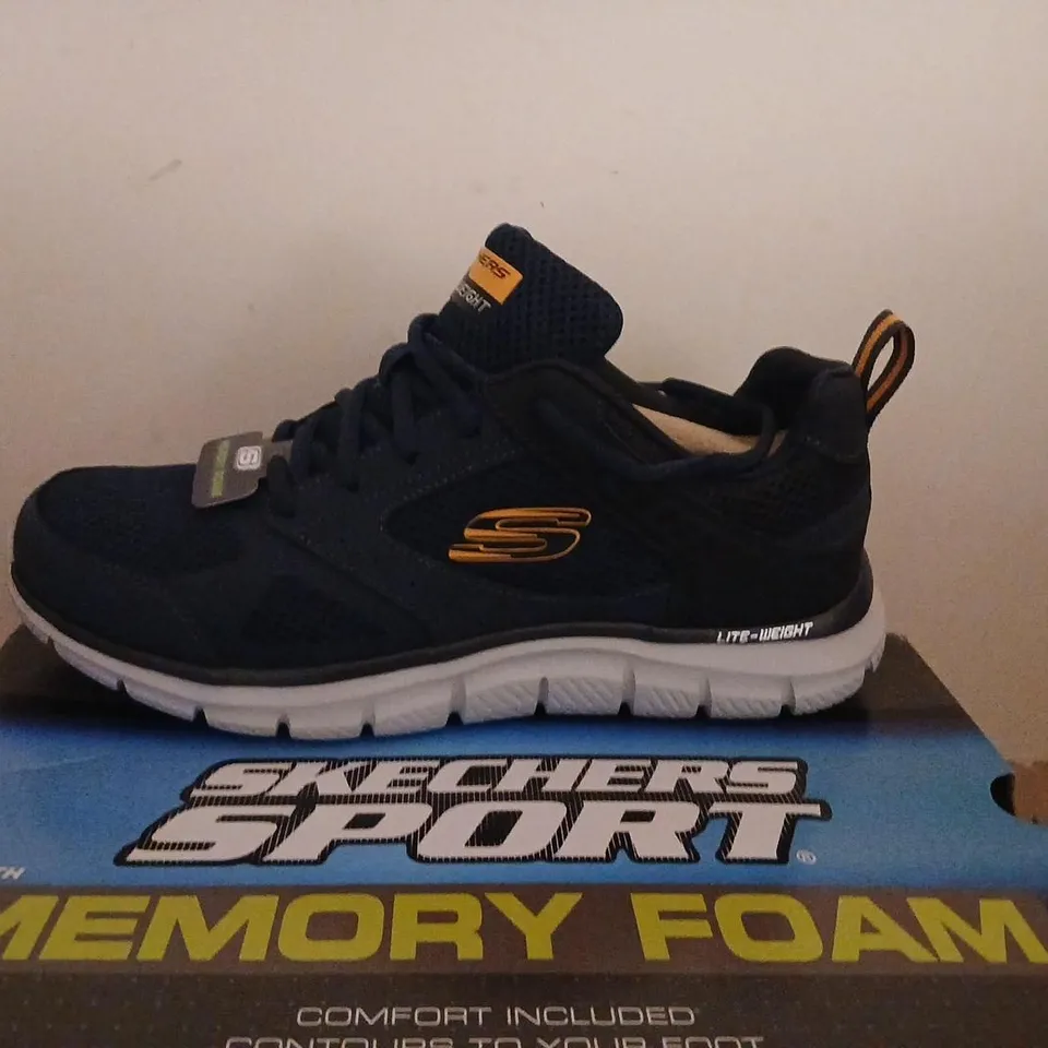 SKECHERS SPORT MEMORY FOAM TRAINERS – NAVY UK 7 