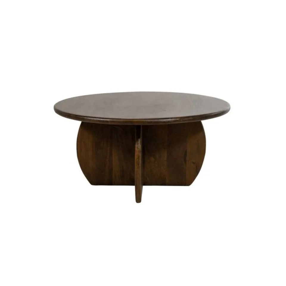 BOXED SOLID WOOD PEDESTAL COFFEE TABLE (2 BOXES)