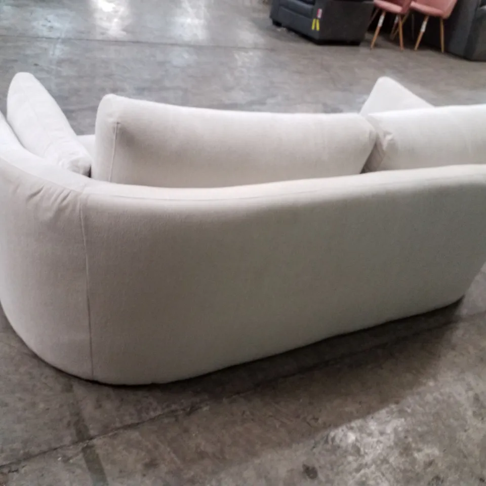 QUALITY DESIGNER MONZO 2 SEATER SOFA - WHITE FABRIC